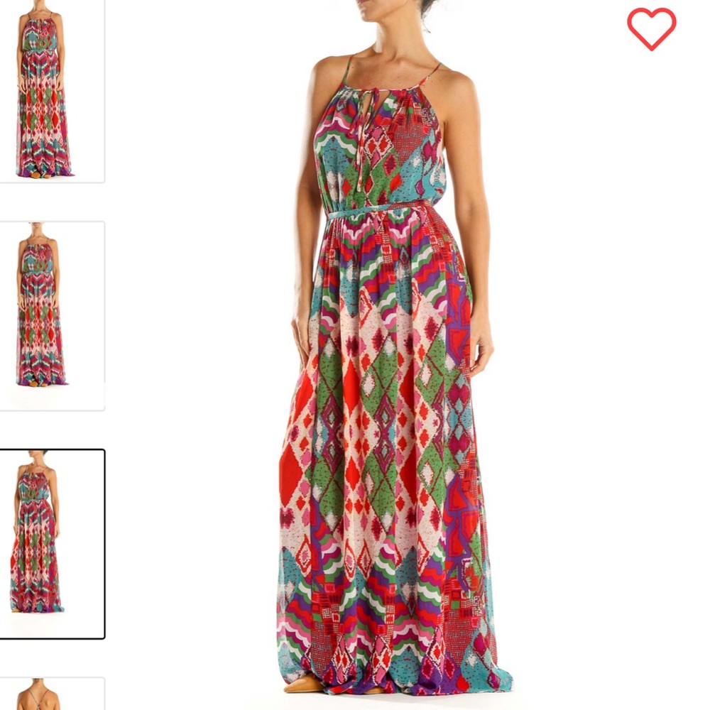Anthropologie Maeve Tarana Maxi Dress Size 10 Multicolored Colorful Strappy boho